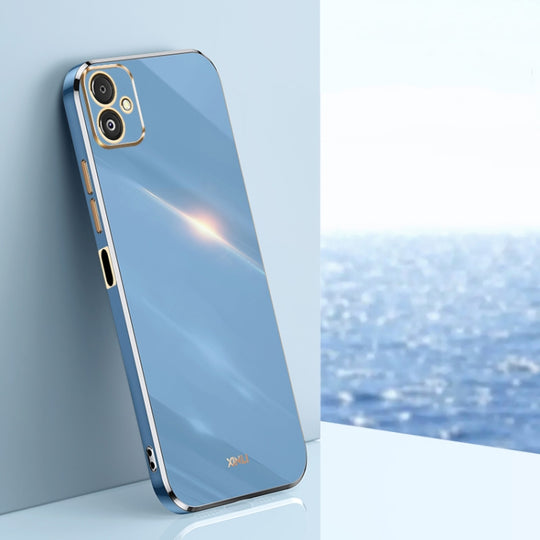 For Samsung Galaxy F14 5G XINLI Straight Edge 6D Electroplate TPU Phone Case(Celestial Blue)