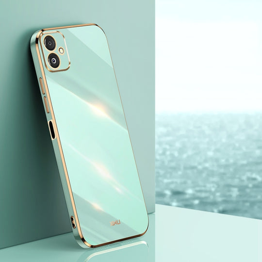 For Samsung Galaxy F14 5G XINLI Straight Edge 6D Electroplate TPU Phone Case(Mint Green)