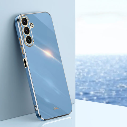 For Samsung Galaxy M54 5G XINLI Straight Edge 6D Electroplate TPU Phone Case(Celestial Blue)