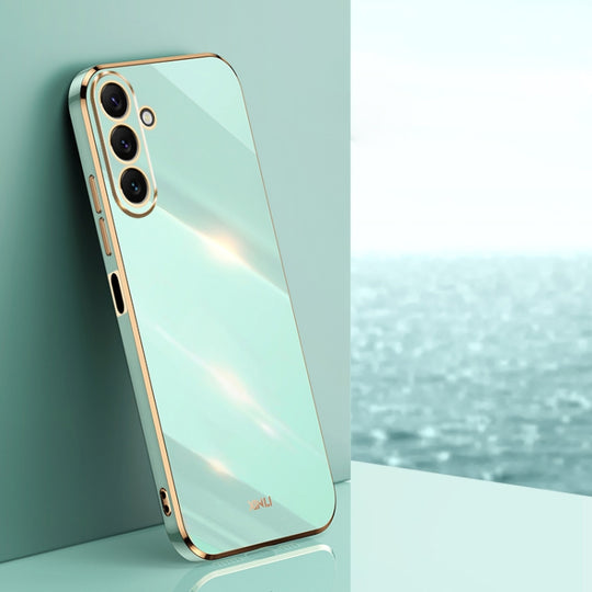 For Samsung Galaxy M54 5G XINLI Straight Edge 6D Electroplate TPU Phone Case(Mint Green)