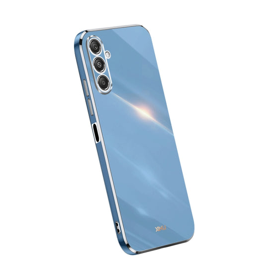 For Samsung Galaxy M34 5G XINLI Straight Edge 6D Electroplate TPU Phone Case(Celestial Blue)