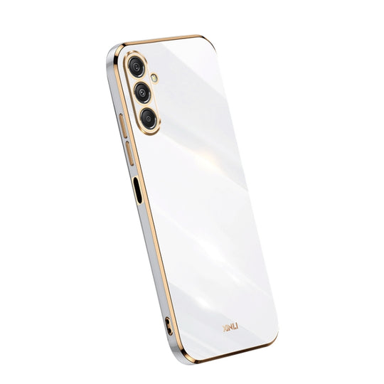 For Samsung Galaxy M34 5G XINLI Straight Edge 6D Electroplate TPU Phone Case(White)
