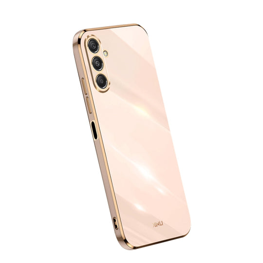 For Samsung Galaxy M34 5G XINLI Straight Edge 6D Electroplate TPU Phone Case(Pink)