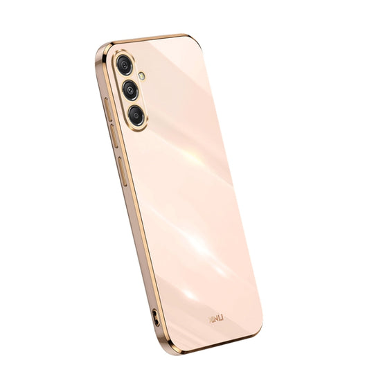 For Samsung Galaxy S23 FE 5G XINLI Straight Edge 6D Electroplate TPU Phone Case(Pink)