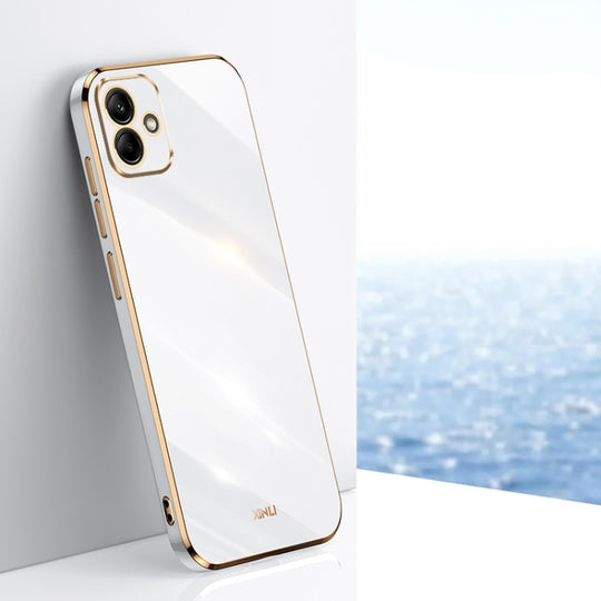 For Samsung Galaxy A05 XINLI Straight Edge 6D Electroplate TPU Phone Case(White)