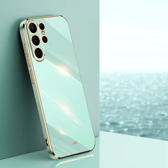 For Samsung Galaxy S24 Ultra 5G XINLI Straight Edge 6D Electroplate TPU Phone Case(Mint Green)