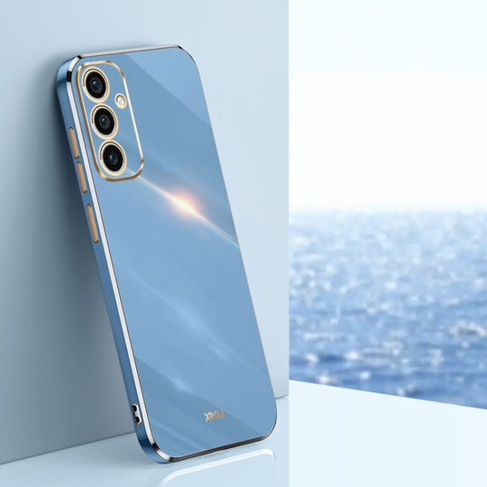 For Samsung Galaxy A35 5G XINLI Straight Edge 6D Electroplate TPU Phone Case(Celestial Blue)