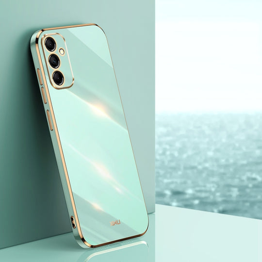 For Samsung Galaxy A55 XINLI Straight Edge 6D Electroplate TPU Phone Case(Mint Green)