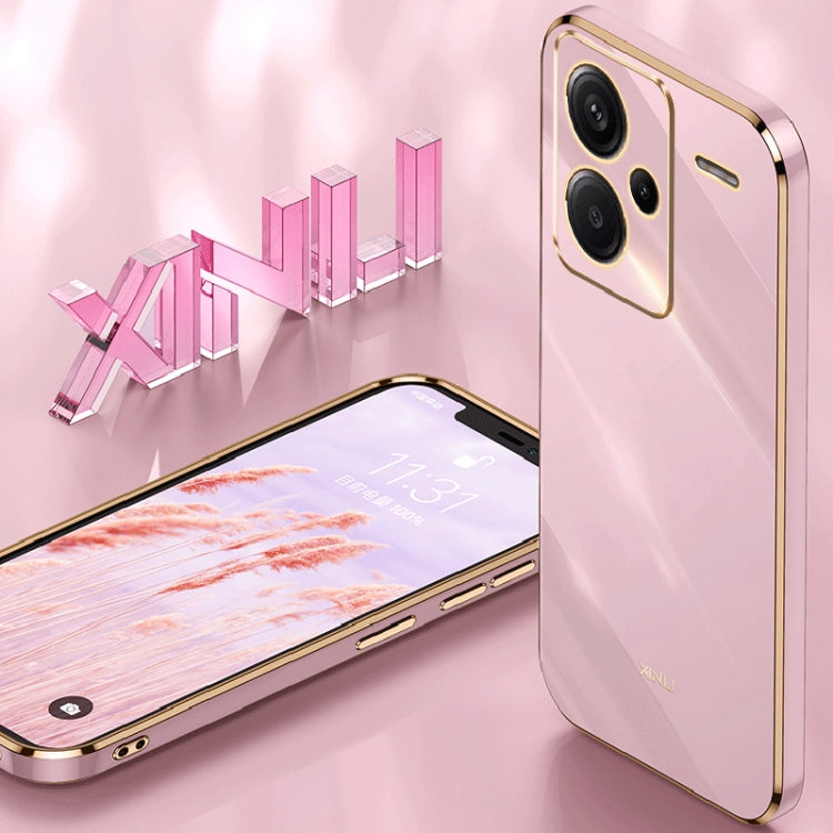 For Xiaomi Redmi Note 13 Pro+ XINLI Straight Edge 6D Electroplate TPU Phone Case(Black) - Xiaomi Cases by XINLI | Online Shopping UK | buy2fix