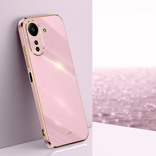 For Xiaomi Redmi 13C 4G XINLI Straight Edge 6D Electroplate TPU Phone Case(Cherry Purple)
