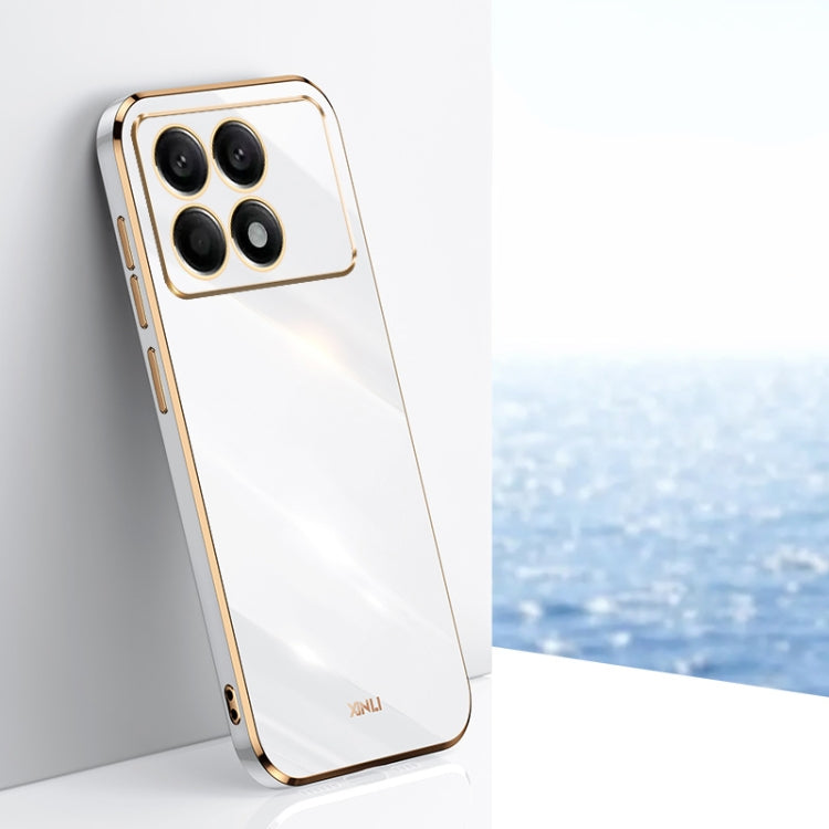 For Xiaomi Redmi K70 XINLI Straight Edge 6D Electroplate TPU Phone Case(White) - Xiaomi Cases by XINLI | Online Shopping UK | buy2fix
