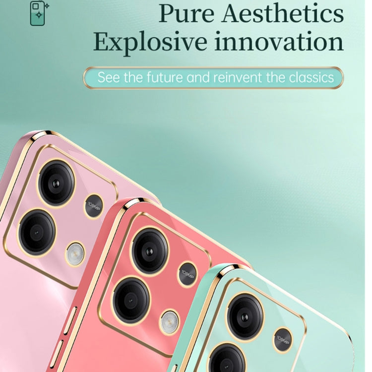 For Xiaomi Redmi Note 13 4G XINLI Straight Edge 6D Electroplate TPU Phone Case(Pink) - Xiaomi Cases by XINLI | Online Shopping UK | buy2fix