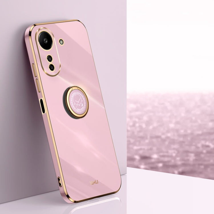 For Xiaomi Redmi 13C 4G XINLI Straight Edge 6D Electroplate TPU Phone Case with Ring Holder(Cherry Purple) - Xiaomi Cases by XINLI | Online Shopping UK | buy2fix