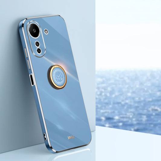For Xiaomi Redmi 13C 4G XINLI Straight Edge 6D Electroplate TPU Phone Case with Ring Holder(Celestial Blue) - Xiaomi Cases by XINLI | Online Shopping UK | buy2fix