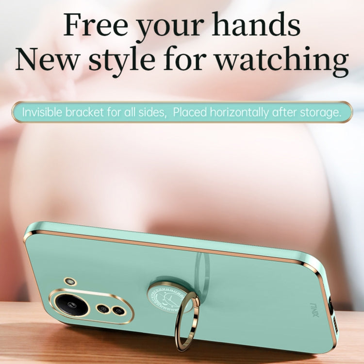 For Xiaomi Redmi 13C 4G XINLI Straight Edge 6D Electroplate TPU Phone Case with Ring Holder(Celestial Blue) - Xiaomi Cases by XINLI | Online Shopping UK | buy2fix