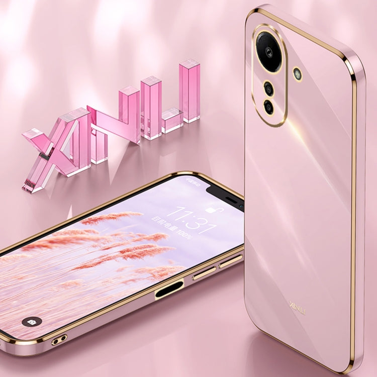 For Xiaomi Redmi 13C 4G XINLI Straight Edge 6D Electroplate TPU Phone Case with Ring Holder(Mint Green) - Xiaomi Cases by XINLI | Online Shopping UK | buy2fix