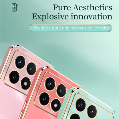 For Xiaomi Redmi K70E XINLI Straight Edge 6D Electroplate TPU Phone Case with Ring Holder(Mint Green) - Xiaomi Cases by XINLI | Online Shopping UK | buy2fix