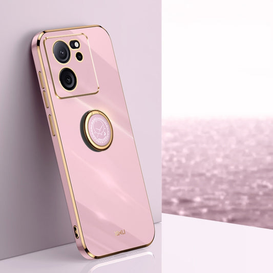 For Xiaomi Redmi K60 Ultra / Mi 13T XINLI Straight Edge 6D Electroplate TPU Phone Case with Ring Holder(Cherry Purple) - Xiaomi Cases by XINLI | Online Shopping UK | buy2fix