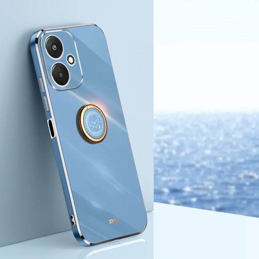 For Xiaomi Redmi 13C 5G XINLI Straight Edge 6D Electroplate TPU Phone Case with Ring Holder(Celestial Blue) - Xiaomi Cases by XINLI | Online Shopping UK | buy2fix