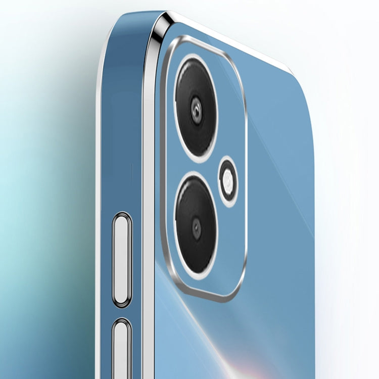 For Xiaomi Redmi 13C 5G XINLI Straight Edge 6D Electroplate TPU Phone Case with Ring Holder(Mint Green) - Xiaomi Cases by XINLI | Online Shopping UK | buy2fix