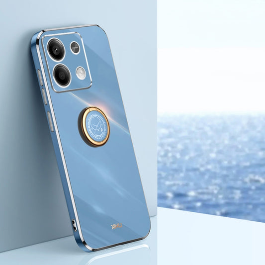 For Xiaomi Redmi Note 13 4G XINLI Straight Edge 6D Electroplate TPU Phone Case with Ring Holder(Celestial Blue) - Xiaomi Cases by XINLI | Online Shopping UK | buy2fix