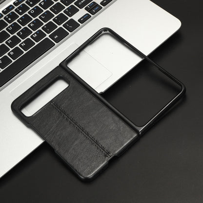 For Google Pixel Fold Sewing Cow Pattern Skin PC + PU + TPU Phone Case(Black) by buy2fix