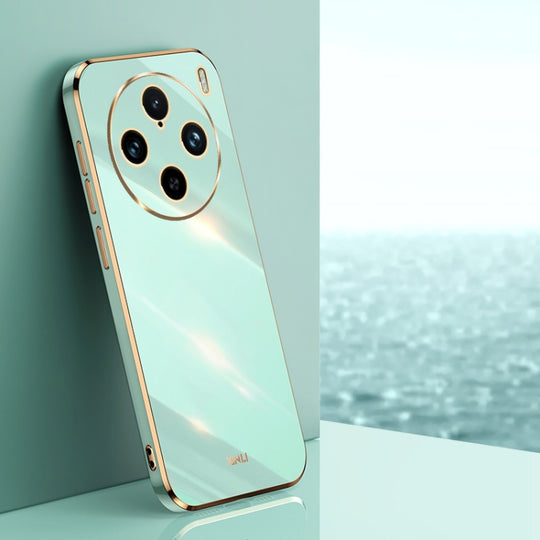 For vivo X100 Pro 5G XINLI Straight Edge 6D Electroplate TPU Phone Case(Mint Green)