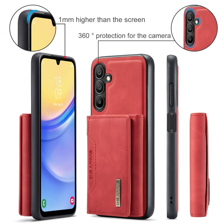 For Samsung Galaxy A15 5G / A15 4G DG.MING M2 Series 3-Fold Multi Card Bag + Magnetic Phone Case(Red) - Galaxy Phone Cases by DG.MING | Online Shopping UK | buy2fix
