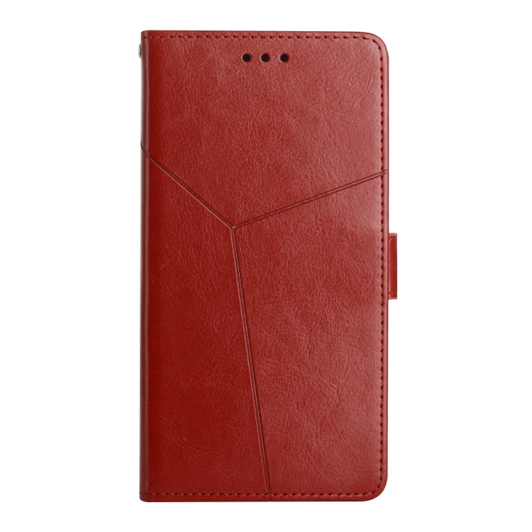 For Xiaomi 14 Y-shaped Pattern Flip Leather Phone Case(Brown) - Xiaomi Cases by buy2fix | Online Shopping UK | buy2fix