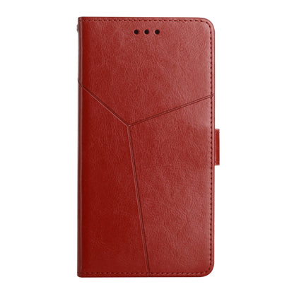 For Xiaomi 14 Y-shaped Pattern Flip Leather Phone Case(Brown) - Xiaomi Cases by buy2fix | Online Shopping UK | buy2fix