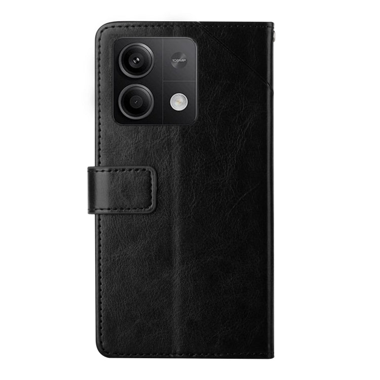 For Xiaomi Redmi Note 13 4G Y-shaped Pattern Flip Leather Phone Case(Black) - Xiaomi Cases by buy2fix | Online Shopping UK | buy2fix