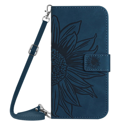 For Xiaomi Redmi 13C 4G Skin Feel Sun Flower Embossed Flip Leather Phone Case with Lanyard(Inky Blue) by buy2fix