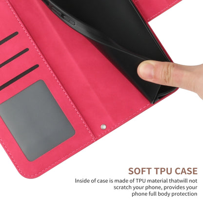 For Xiaomi 14 Skin Feel Sun Flower Embossed Flip Leather Phone Case with Lanyard(Rose Red) - Xiaomi Cases by buy2fix | Online Shopping UK | buy2fix