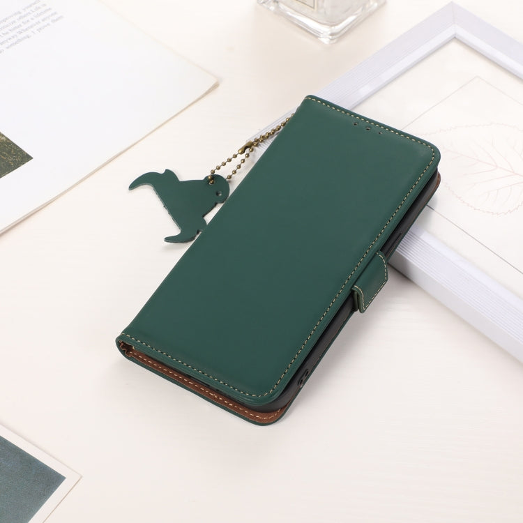 For Xiaomi 14 Ultra Genuine Leather Magnetic RFID Leather Phone Case(Green) - Xiaomi 14 Ultra Cases by buy2fix | Online Shopping UK | buy2fix