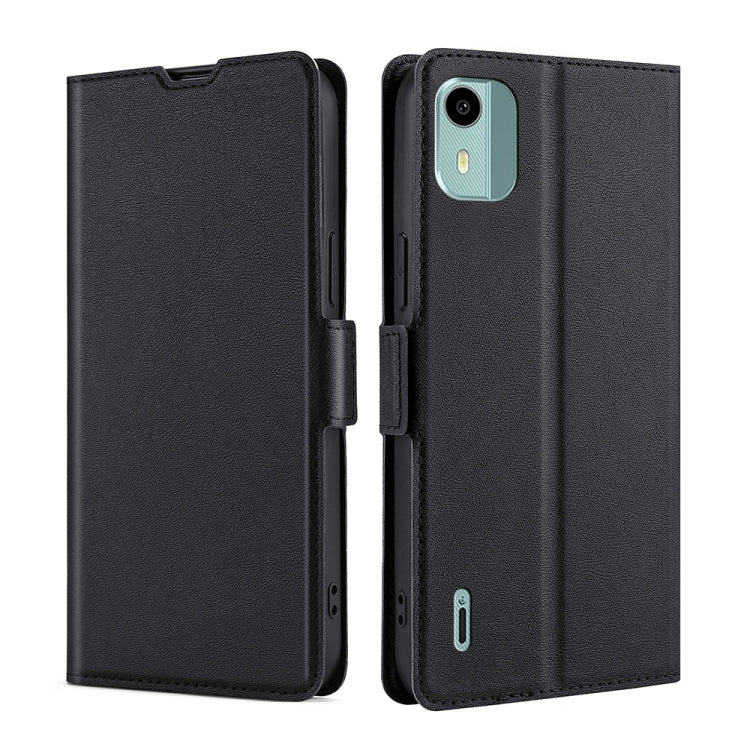 For Nokia C12 Ultra-thin Voltage Side Buckle Horizontal Flip Leather Phone Case(Black) by buy2fix