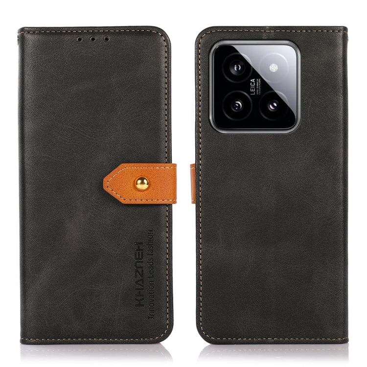 For Xiaomi 14 KHAZNEH Cowhide Texture Flip Leather Phone Case(Black) - Xiaomi Cases by buy2fix | Online Shopping UK | buy2fix