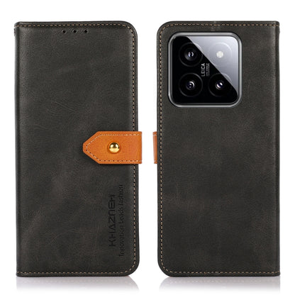 For Xiaomi 14 KHAZNEH Cowhide Texture Flip Leather Phone Case(Black) - Xiaomi Cases by buy2fix | Online Shopping UK | buy2fix
