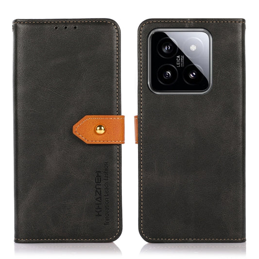 For Xiaomi 14 KHAZNEH Cowhide Texture Flip Leather Phone Case(Black) - Xiaomi Cases by buy2fix | Online Shopping UK | buy2fix