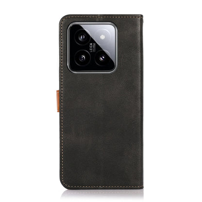 For Xiaomi 14 KHAZNEH Cowhide Texture Flip Leather Phone Case(Black) - Xiaomi Cases by buy2fix | Online Shopping UK | buy2fix