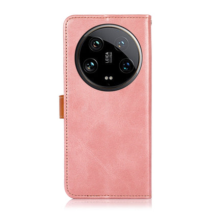 For Xiaomi 14 Ultra KHAZNEH Cowhide Texture Flip Leather Phone Case(Rose Gold) - Xiaomi 14 Ultra Cases by buy2fix | Online Shopping UK | buy2fix