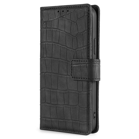 For Xiaomi Redmi Turbo 3 5G Skin Feel Crocodile Magnetic Clasp Leather Phone Case(Black) - Xiaomi Cases by buy2fix | Online Shopping UK | buy2fix