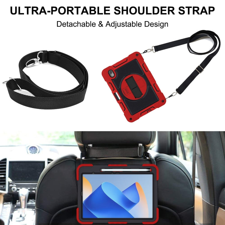 For Huawei MatePad 11 2023 360 Degree Rotation PC Contrast Silicone Tablet Case(Red + Black) - Huawei by buy2fix | Online Shopping UK | buy2fix
