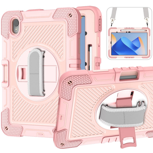 For Huawei MatePad 11 2023 360 Degree Rotation PC Contrast Silicone Tablet Case(Rose Gold) - Huawei by buy2fix | Online Shopping UK | buy2fix