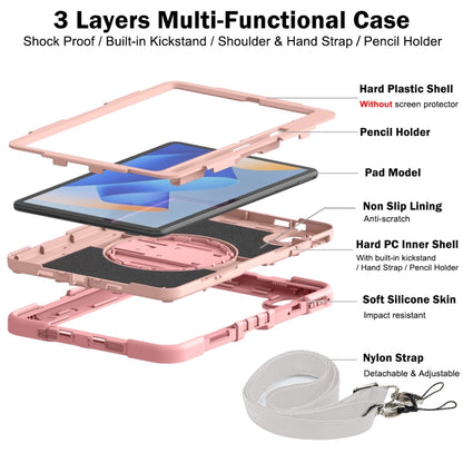 For Huawei MatePad 11 2023 360 Degree Rotation PC Contrast Silicone Tablet Case(Rose Gold) - Huawei by buy2fix | Online Shopping UK | buy2fix