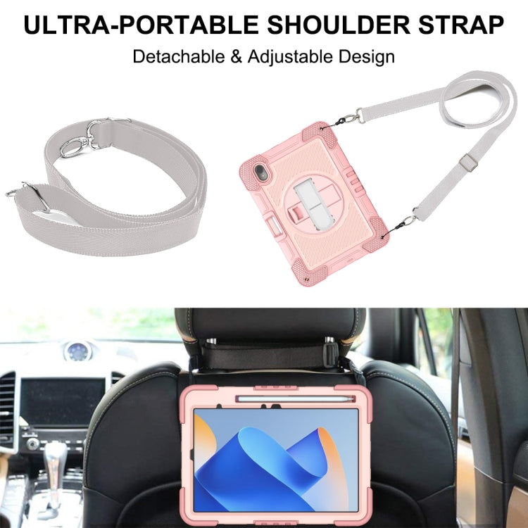 For Huawei MatePad 11 2023 360 Degree Rotation PC Contrast Silicone Tablet Case(Rose Gold) - Huawei by buy2fix | Online Shopping UK | buy2fix
