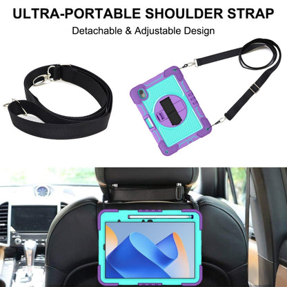 For Huawei MatePad 11 2023 360 Degree Rotation PC Contrast Silicone Tablet Case(Purple + Mint Green) - Huawei by buy2fix | Online Shopping UK | buy2fix