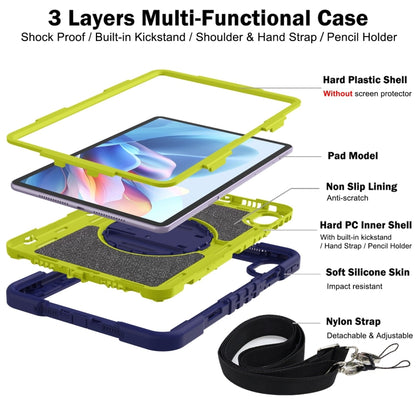 For Huawei MatePad 11.5 2023 360 Degree Rotation PC Contrast Silicone Tablet Case(Navy Blue + Yellow Green) - Huawei by buy2fix | Online Shopping UK | buy2fix