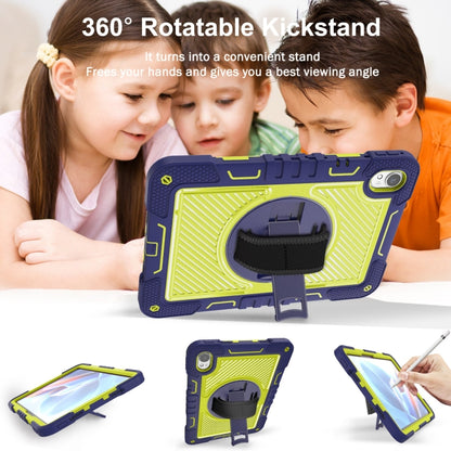 For Huawei MatePad 11.5 2023 360 Degree Rotation PC Contrast Silicone Tablet Case(Navy Blue + Yellow Green) - Huawei by buy2fix | Online Shopping UK | buy2fix