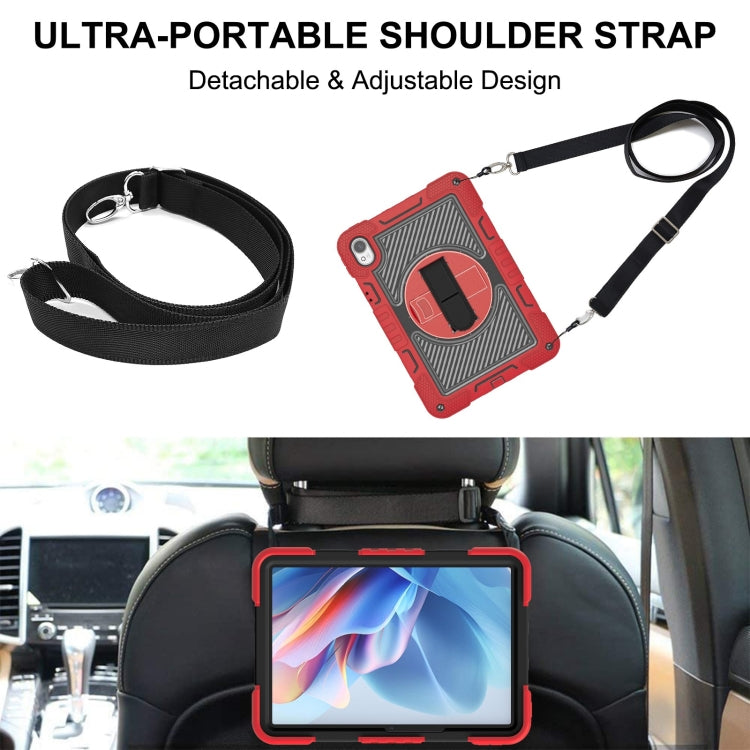 For Huawei MatePad 11.5 2023 360 Degree Rotation PC Contrast Silicone Tablet Case(Red + Black) - Huawei by buy2fix | Online Shopping UK | buy2fix