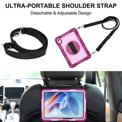 For Huawei MatePad 11.5 2023 360 Degree Rotation PC Contrast Silicone Tablet Case(Rose Red + Pink) - Huawei by buy2fix | Online Shopping UK | buy2fix